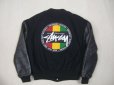 画像1: 80's 黒タグ stussy ラスタ スタジャン  (1)