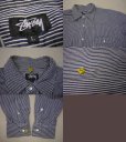画像3: 80's 黒タグ stussy ヒッコリーシャツ (3)