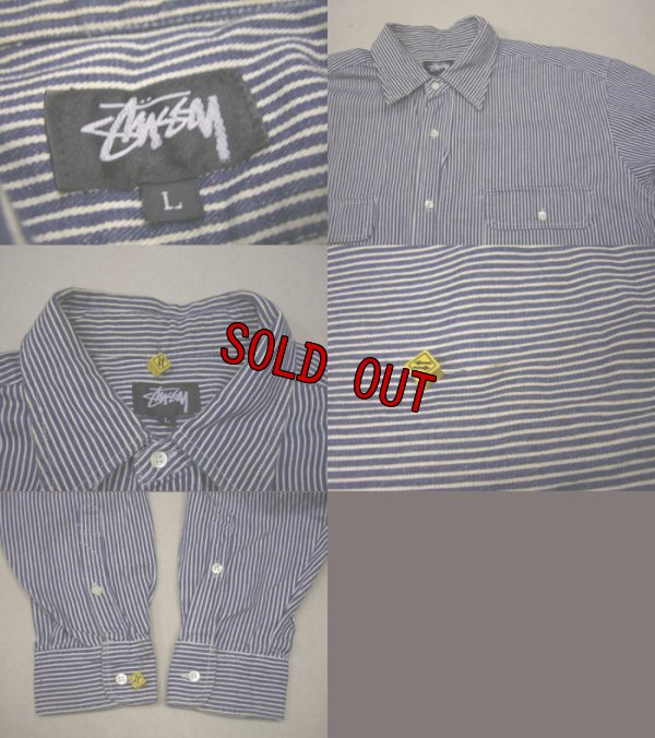 画像3: 80's 黒タグ stussy ヒッコリーシャツ