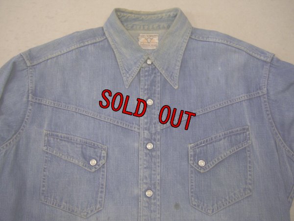 画像1: 50's LEVI'S デニムウエスタンシャツ／初期ショートホーン