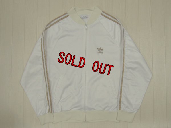 画像1: 80's adidas USA製 ジャージ／白x金