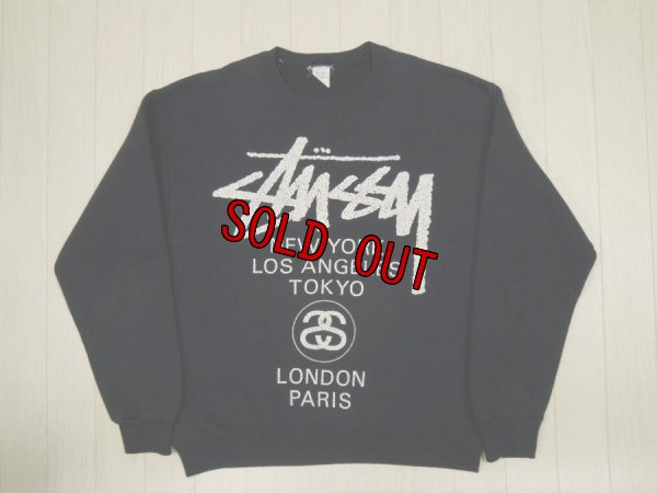 画像1: 80's stussy スウェット／初期サテン黒タグ／M