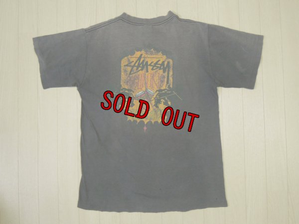 画像1: 80's stussy Tシャツ／黒タグUSA製／L