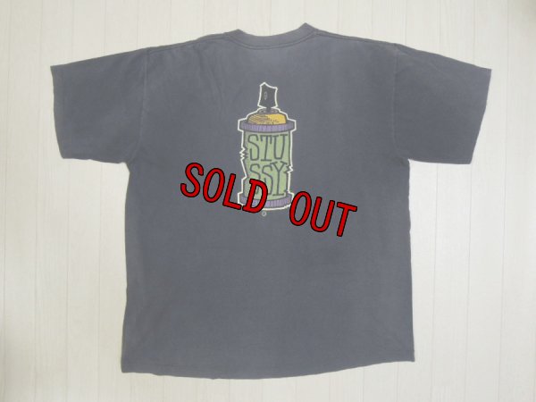 画像1: 80's stussy Tシャツ／黒タグ-USA製／XXL