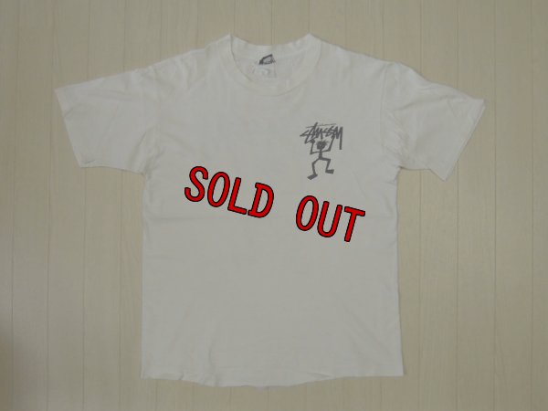 画像2: 80's stussy Tシャツ／初期刺繍黒タグ-USA製／L