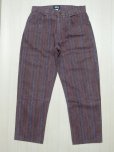 画像1: 80's STUSSY 総柄デニムパンツ／黒タグ-USA製／W32 (1)