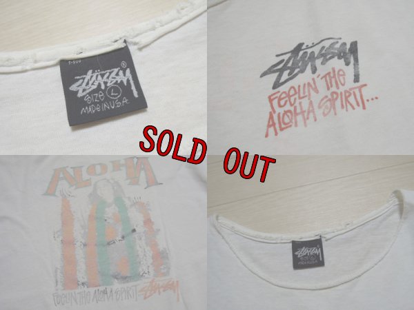 画像3: 80's stussy Tシャツ／黒タグ-USA製／ALOHA／L