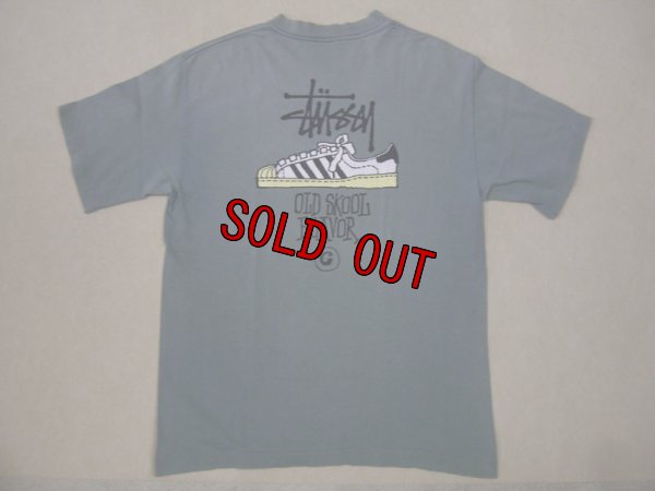 画像1: 80's黒タグ stussy OLD SKOOL Tシャツ