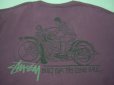 画像1: 80's 黒タグstussy Tシャツ／ハーレー／XL (1)