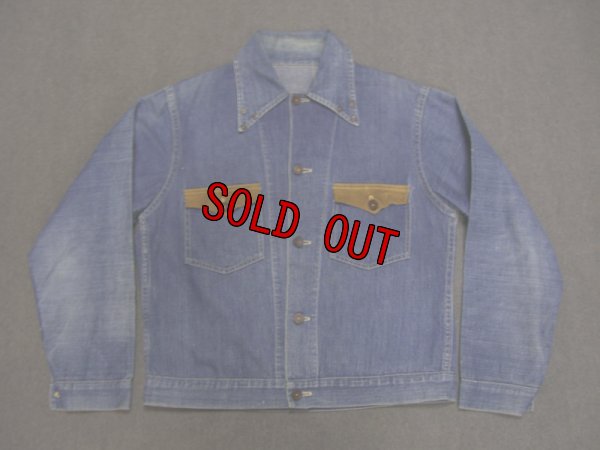 画像1: 40's UNKNOWN デニム＆レザー JKT
