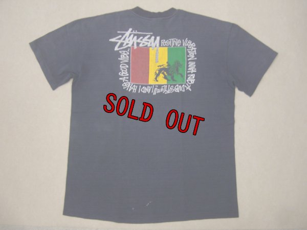 画像1: 80's黒タグ stussy 初期ラスタ Tシャツ