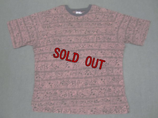 画像1: 80's VISIONスカル総柄Tシャツ