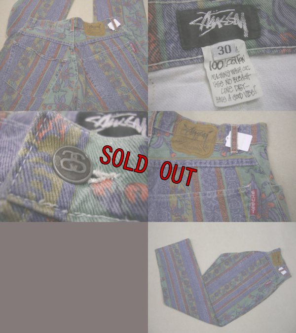 画像3: 80's 黒タグ stussy 総柄デニムパンツ