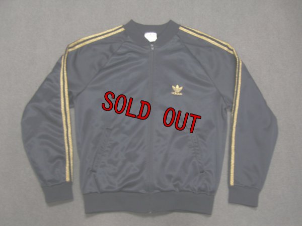 画像1: 80's adidas USA製 黒x金ラメ ジャージ