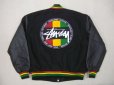 画像2: 90's〜紺タグ stussy ラスタ スタジャン  (2)