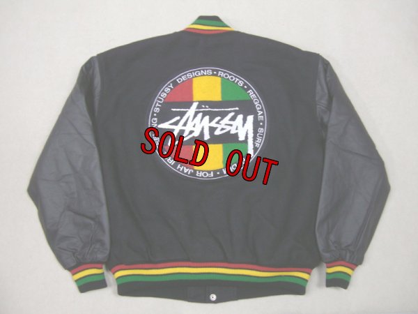 画像2: 90's〜紺タグ stussy ラスタ スタジャン 