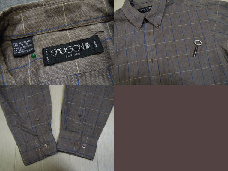 画像3: 〜90's SASSON チェックBDシャツ／S (3)