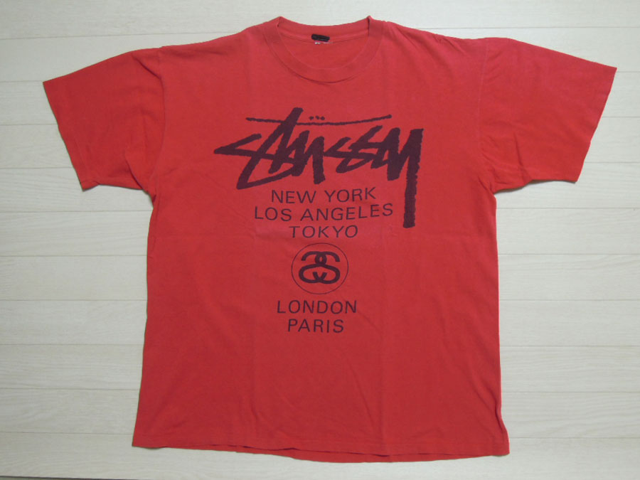 ワールドツアーOLD STUSSY 80s ヴィンテージ Tシャツ 黒タグ-