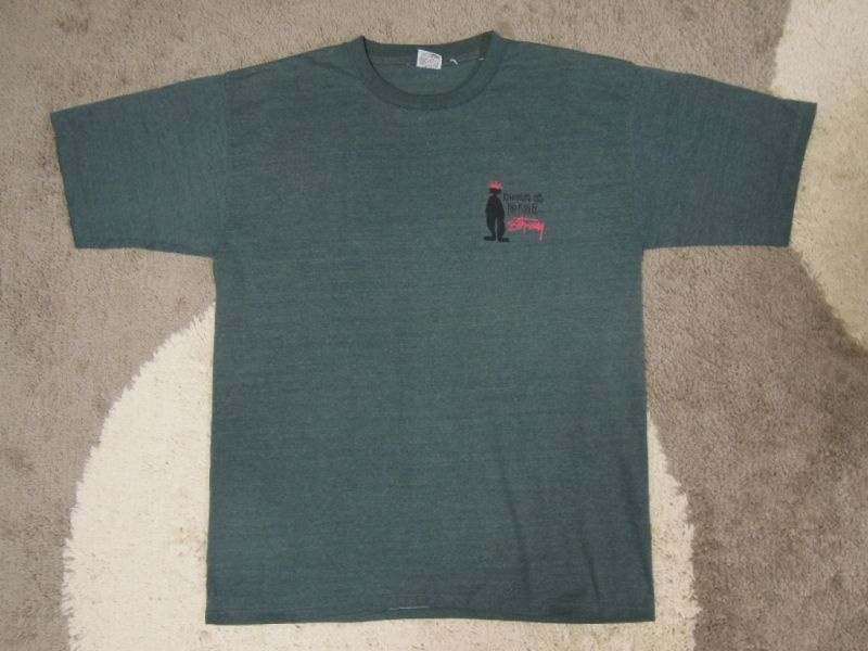 画像2: 80's stussy Tシャツ／白タグ-USA製／ブート品／珍色／L〜XL (2)