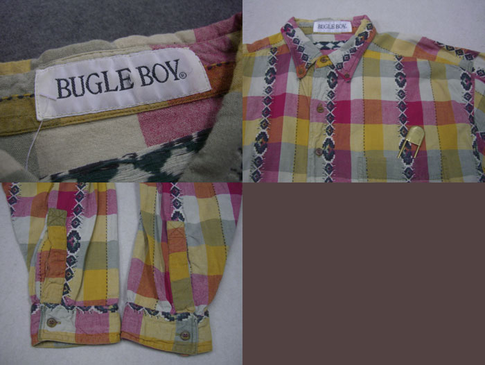画像3: BUGLE BOY 柄入りチェックBDシャツ／L (3)